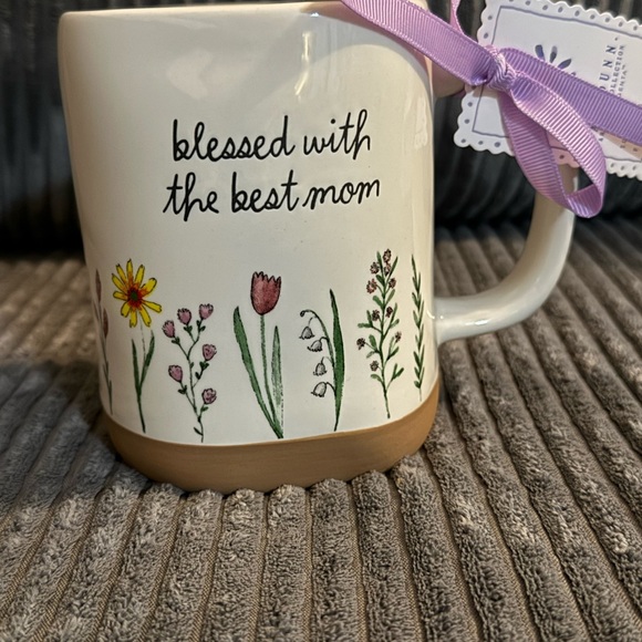 Rae Dunn Other - Rae Dunn White Mug with Floral Pattern- ‘Blessed with the Best Mom’ NWT